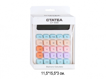 кц_Калькулятор настольный арт. CT-830 12 разрядов, питание от батареек цвета микс в кор.