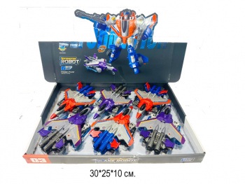 Трансформер арт. 706-61 Робот-самолет инерц. цвета микс (6 шт.) шоубокс•