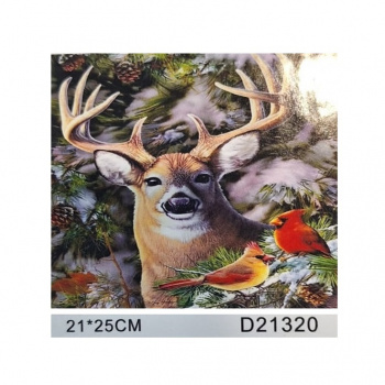 Алмазная мозаика арт. D21320 Олень 21*25 не полная выкладка на картоне