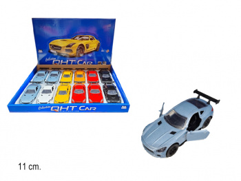 Модель металл. арт. ML44303-12 Гоночная инерц. 11 см цвета микс (12 шт.) шоубокс=