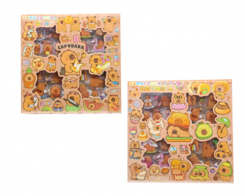 Наклейки арт. SZ332-209 "Капибара" 100 листов в ассортименте в кор. Наклейки арт. SZ332-209 "Капибара" 100 листов в ассортименте в кор.
