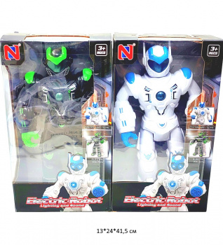 Робот арт. 616 На батар. цвета микс свет, звук, управление от руки в кор._