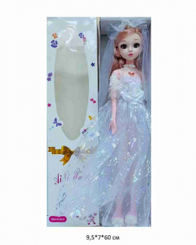 Кукла арт. 2009-4 В белом платье шарнирная муз. в кор.~ Кукла арт. 2009-4 В белом платье шарнирная муз. в кор.~