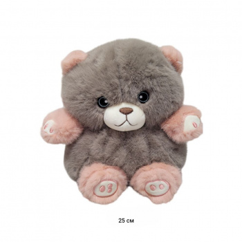 им Медведь арт. 44454-1-209/241219-6-1 Серый с розовыми лапами и ушами 25 см в пак.)