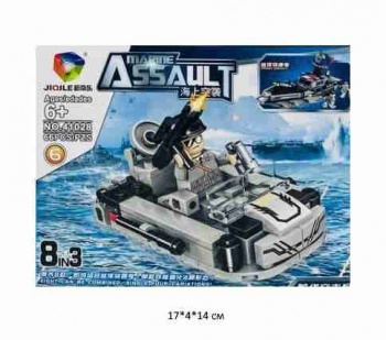 Конструктор арт. 41028-6 Военный катер 66 дет. в кор.~