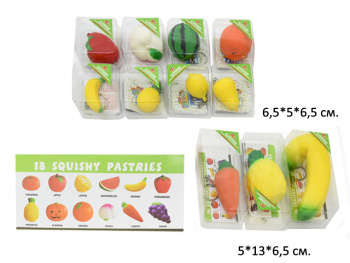 Сквуш-пористый арт. 8802 фрукты брел 24шт в кор_ Сквуш-пористый арт. 8802 фрукты брел 24шт в кор_