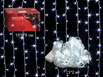 Гирлянда электр. арт. 204-32-501 Штора, белый свет, 3х2 м в кор.