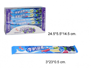 Конфета арт. 002220/098056-2 "Черника и молоко" жевательная 16 г 30 шт. упаковка',