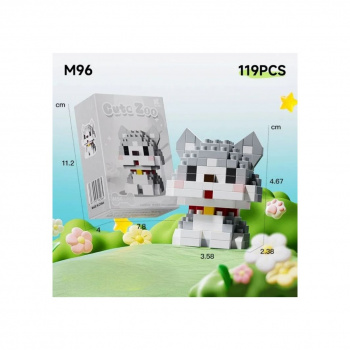 Конструктор арт. M96-802 Микро Кот серый 119 дет. в кор.