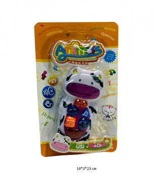 Телефон арт. D8619A-1 "Корова" музыкальный на бат. на листе• Телефон арт. D8619A-1 "Корова" музыкальный на бат. на листе•