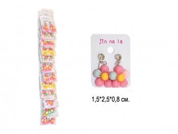 Набор украшений арт. 709003 Клипсы Цветок 1 пара в пак. ассорти (12 шт.) 