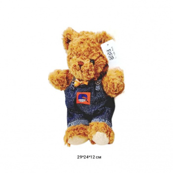 им Медведь арт. DYB-2026-14-1 Коричневый в комбимнезоне 29 см в пак._