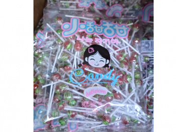 Конфета арт. 830313-5 Карамель на палочке мини "Арбуз" 500 г в пак.