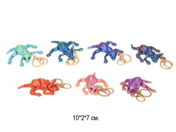 Брелок 3Д арт. AX-13-805/LK3497-17D Кот сфинкс подвижный цвета микс в пак._