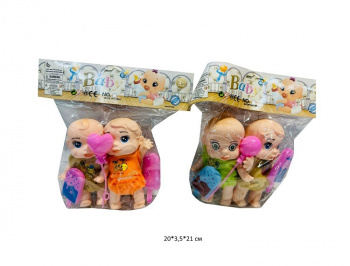 Пупс арт. 587 Маленький Набор 2 шт. с аксессуарами в пак.• Пупс арт. 587 Маленький Набор 2 шт. с аксессуарами в пак.•