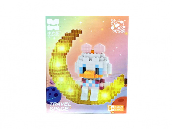 Конструктор арт. 85809-802 Микро Утка-девочка с бантом на луне 670 дет. в кор.