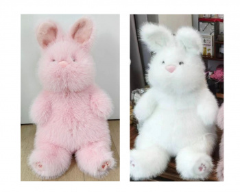 им Зайка арт. 1101-209 Цвета белый и розовый, норковый 50 см в пак.