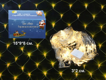 Гирлянда электр. арт. 0062-3-501 Сетка, теплый свет, 3х2 м в кор. Гирлянда электр. арт. 0062-3-501 Сетка, теплый свет, 3х2 м в кор.