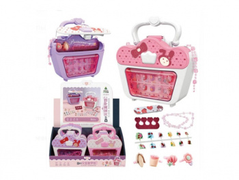 Набор для маникюра арт. HS-8810 Ногти накладные, кольца, разделитель для пальцев в сумочке на цепи=