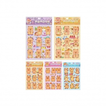 Наклейки арт. TTL-002-1-802 Набор "Капибара" 12*19 см в ассортименте 20 листов в пак.