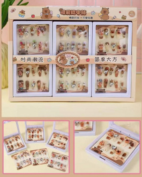 Набор для маникюра арт. 2004-209 Ногти накладные "Капибара" ассорти 1шт. в кор. (12шт.) упаковка