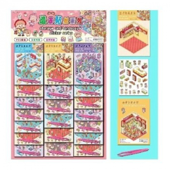 Румбокс арт. XQ-2054-802 Блокноты с наклейками Девочка 20 шт. на листе