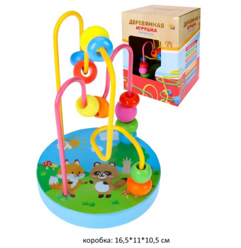 Деревянная игрушка арт. 5588-64-2 Логика Лабиринт Зверята в кор.)