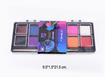 кц_Краски акварельные арт. YL222210-12 Набор 12 цветов с кистью в пластиковой подложке