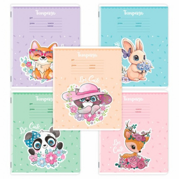 кс_Тетрадь 12 л. арт. 107285 ЮНЛАНДИЯ, линия, обложка картон, BE CUTE