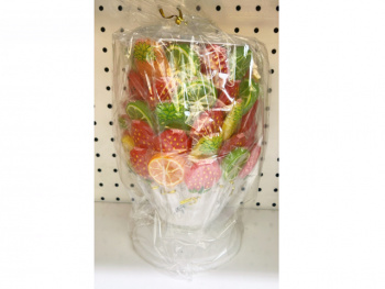 Конфета арт. 840930 Карамель "Дольки-ягодки"  на палочке 60 шт. на подставке*'