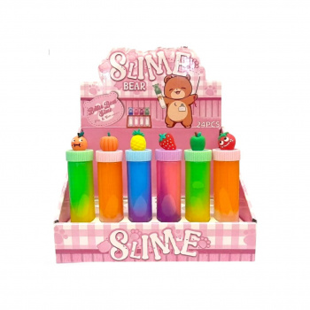 Лизун арт. RF-1881 Колба "Фрукт" 118 г 16*3 см (24 шт.) шоубокс