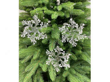 Игрушка-подвеска арт. LC9818-601 "Снежинка" прозрачная в пак.