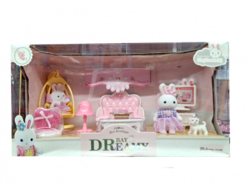 Набор мебели арт. 6619 Гостиная, Зайка и питомец в кор.= Набор мебели арт. 6619 Гостиная, Зайка и питомец в кор.=