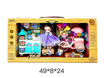 Кукла арт. A286-80 С аксессуарами, велосипедом в кор._ Кукла арт. A286-80 С аксессуарами, велосипедом в кор._