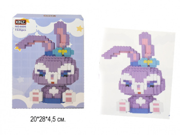 Конструктор арт. 6606-802 Микро Зайка с цветком на ушке 1535 дет. в кор.