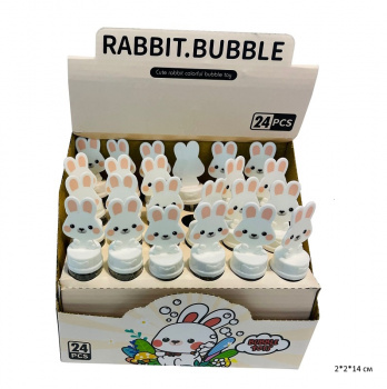 Пузыри мыльные арт. 8061 Зайка белый (24 шт.) шоубокс• Пузыри мыльные арт. 8061 Зайка белый (24 шт.) шоубокс•