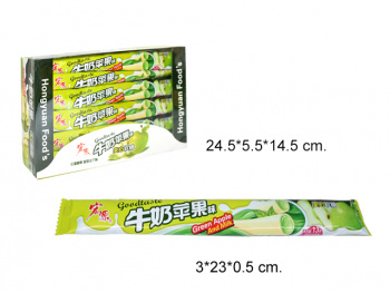 Конфета арт. 002220/098056-3 "Яблоко и молоко" жевательная 16 г 30 шт. упаковка'