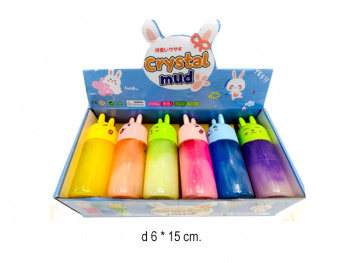 Лизун арт. 82584-17 Зайка колба перламутр цвета микс (12 шт.) шоубокс•