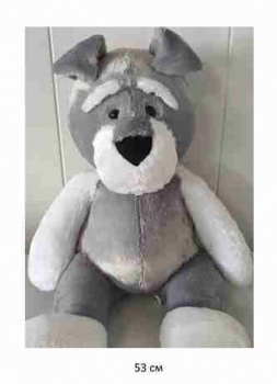 им Собака арт. XH2022-14 Серо-белая сидит 53 см в пак._