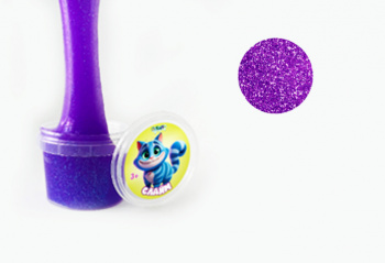 Слайм "Стекло" фиолетовый неон с блестками, 90 гр Слайм "Стекло" фиолетовый неон с блестками, 90 гр