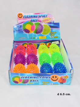 Мяч ежик арт. 8290 Свет. (12 шт.) d6,5 в кор._**