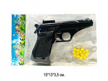 Оружие арт. 005-1 Пистолет с пульками в пак.• Оружие арт. 005-1 Пистолет с пульками в пак.•