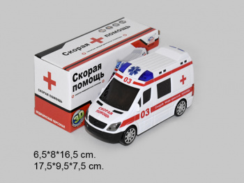 Машина инерц. арт. 03B Скорая свет, звук в кор._=•/120 шт./
