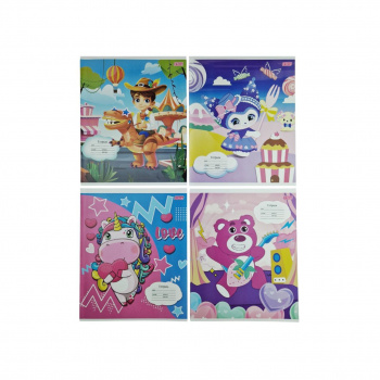 кц_Тетрадь 12л. точки арт. 8099XD Для начальных классов Мультяшки ассорти (24 шт.) упаковка