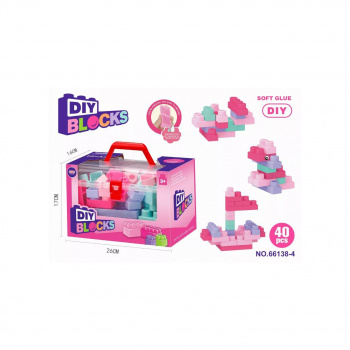 Конструктор арт. 66138-4 Мягкие блоки 40 дет. в кейсе в кор. 26*16*17