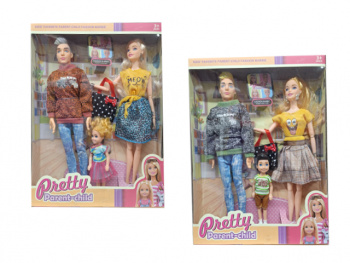 Кукла арт. 1811 Семья с ребенком, аксессуарами в кор.=