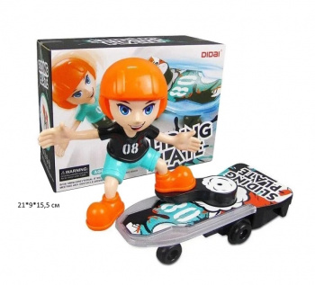 Скейтбордист арт. LD-148A На батар. свет, звук, вращение в кор.• Скейтбордист арт. LD-148A На батар. свет, звук, вращение в кор.•