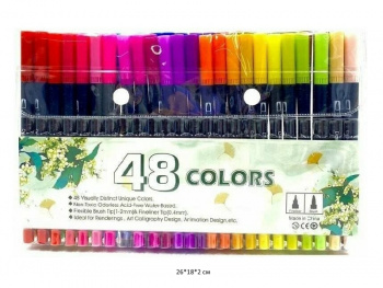 Фломастеры арт. 214-14 Двусторонние Набор 48 цветов• Фломастеры арт. 214-14 Двусторонние Набор 48 цветов•