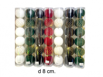 Шары арт. DC6-H82 Набор 6 шт. d-8 см в тубе цвета микс Шары арт. DC6-H82 Набор 6 шт. d-8 см в тубе цвета микс