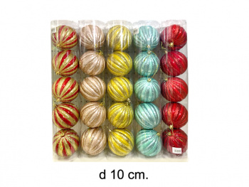 Шары арт. 10ZDC5-23 Ребристые Набор 5 шт. d-10 см в тубе цвета микс Шары арт. 10ZDC5-23 Ребристые Набор 5 шт. d-10 см в тубе цвета микс